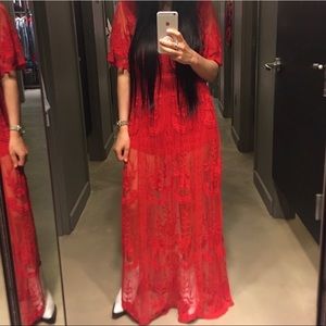 ✨ Red lace maxi dress